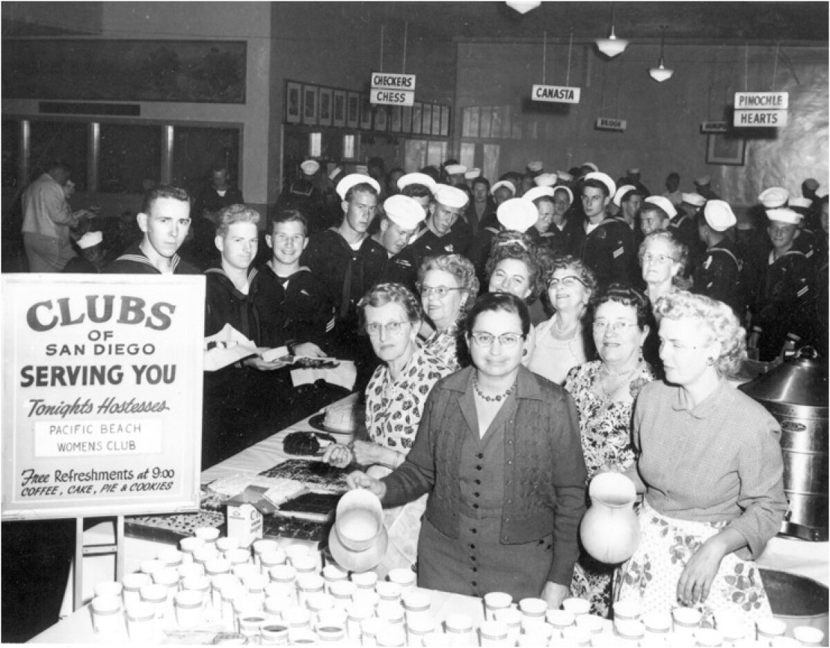 During World War II, the Pacific Beach Woman's Club welcomed sailors and soldiers.