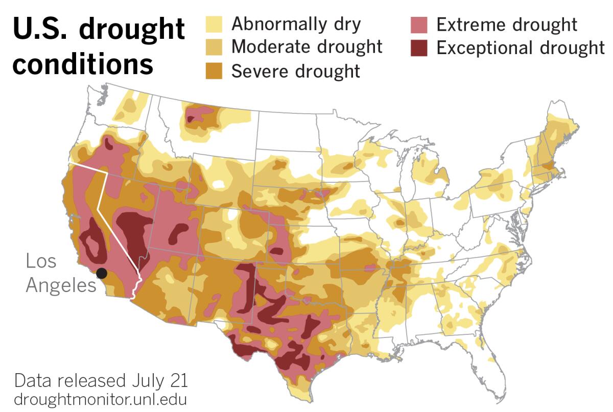 Latest U.S. Drought Monitor, released July 21, 2022.