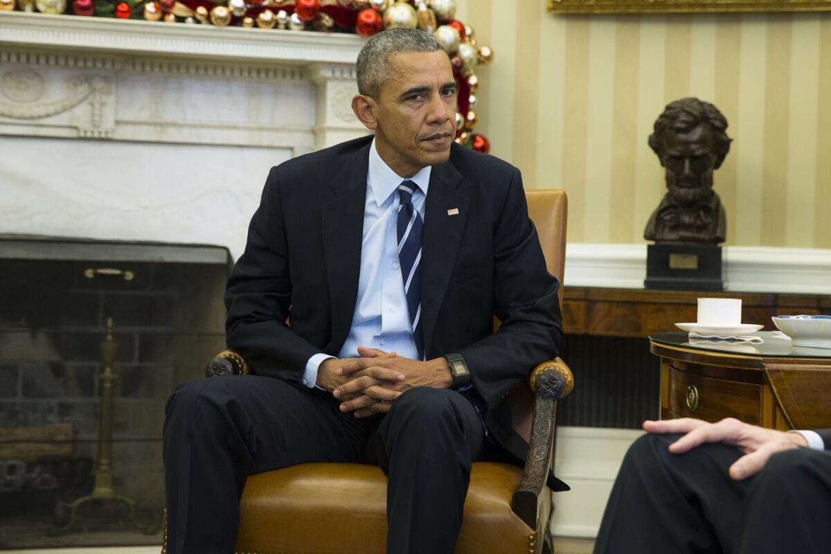 President Obama makes a statement from the Oval Office about Wednesday's mass shooting in San Bernardino.