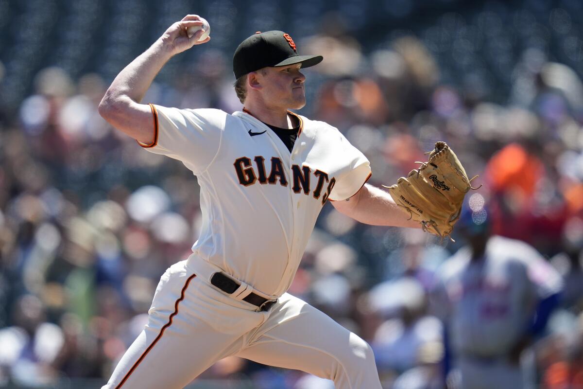 Logan Webb of the San Francisco Giants pitches against the