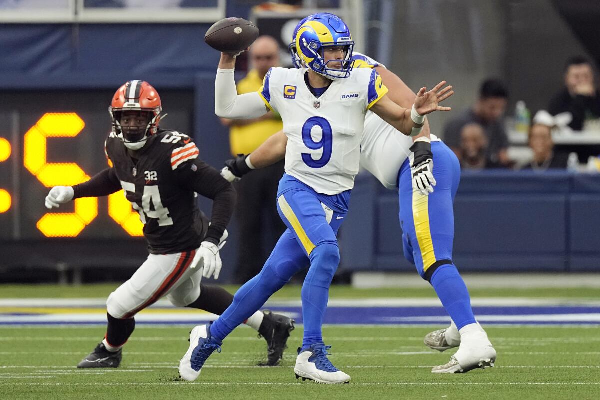 The Rams are on a win streak and QB Matthew Stafford is barely getting  touched. These are related - The San Diego Union-Tribune