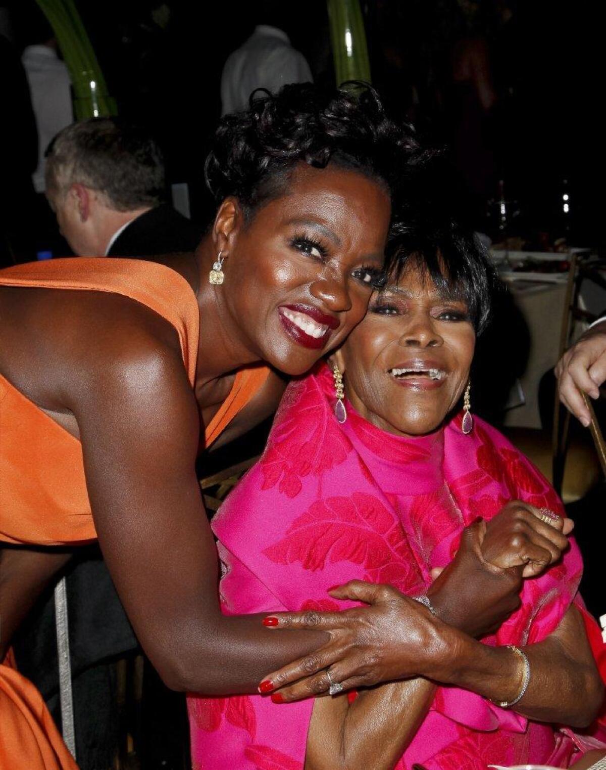 Viola Davis, left, with Cicely Tyson at the Governors Ball.