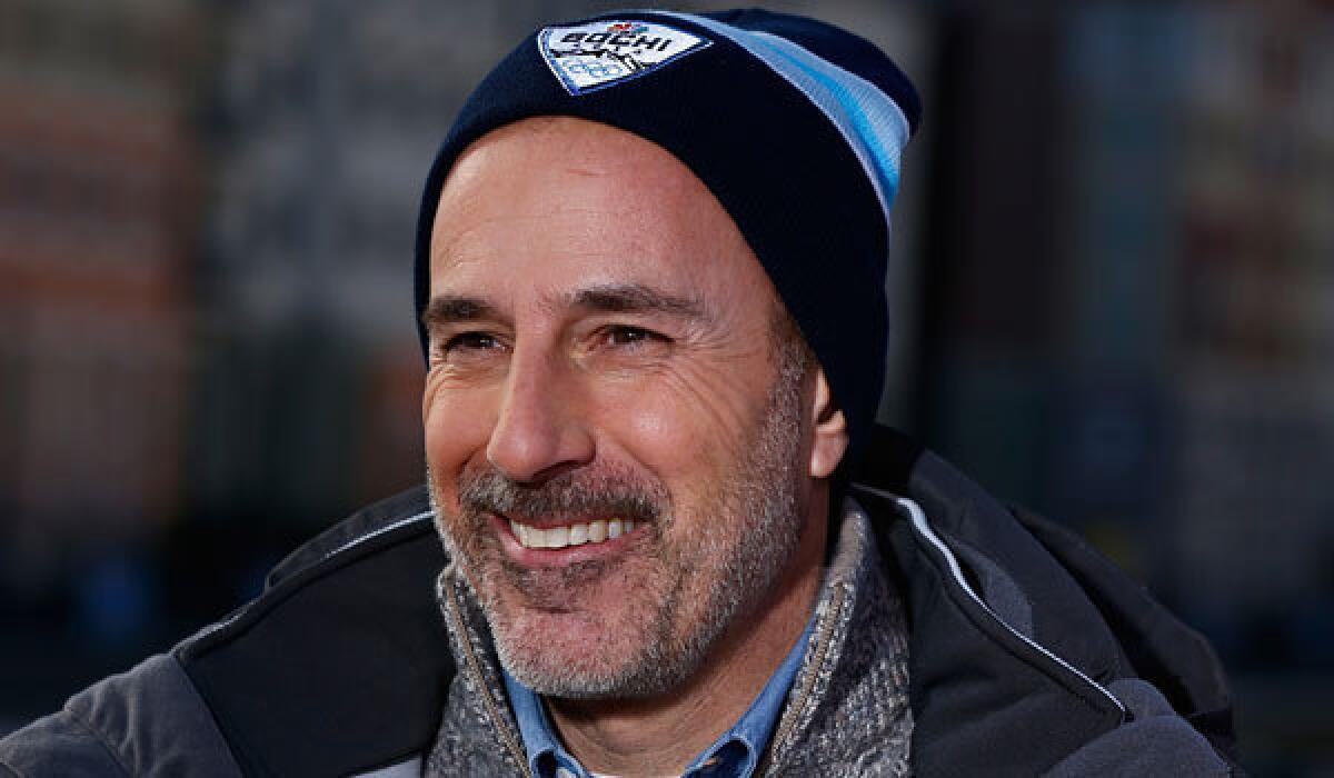 Fired "Today" co-anchor Matt Lauer is shown at the 2014 Winter Olympics in Sochi, Russia.