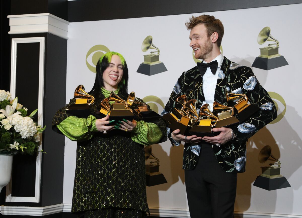 Billie Eilish at Grammys backstage 'We made this album in a bedroom