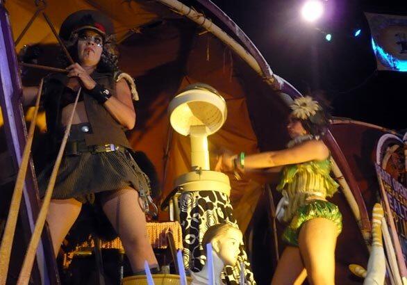 Cabaret troupe extraordinaire Lucent Dossier performed at Coachella in the Do Lab at 11:30 p.m. Saturday night. Splashing, dancing, singing and writhing on a stage covered in water, they wowed a crowd ready for some end-of-the-night fun.