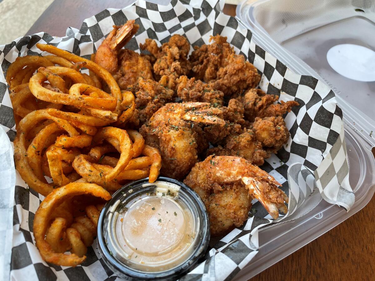 Lobster bites from Buck’s Crab Trap Kitchen, a ghost kitchen operating out of the Hood in Costa Mesa.