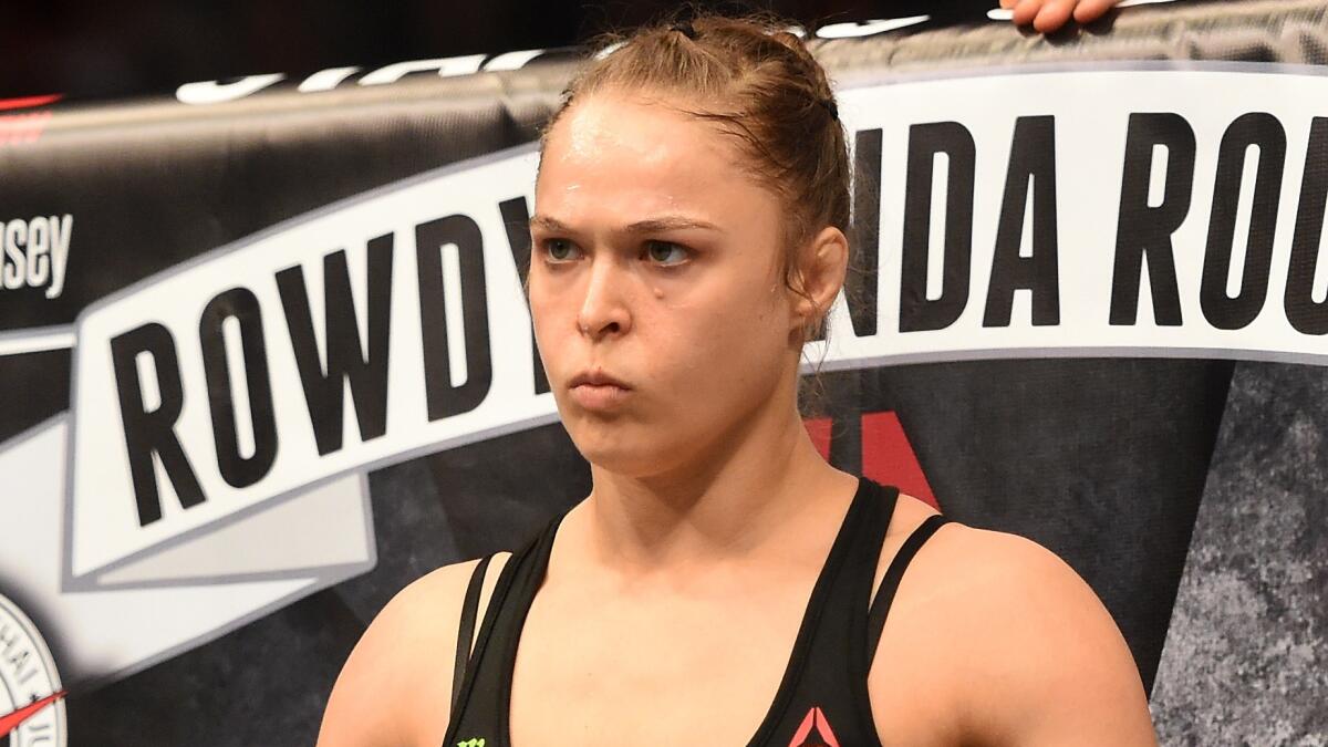 Ronda Rousey prepares to fight Cat Zingano at UFC 184 at Staples Center on Feb. 28.