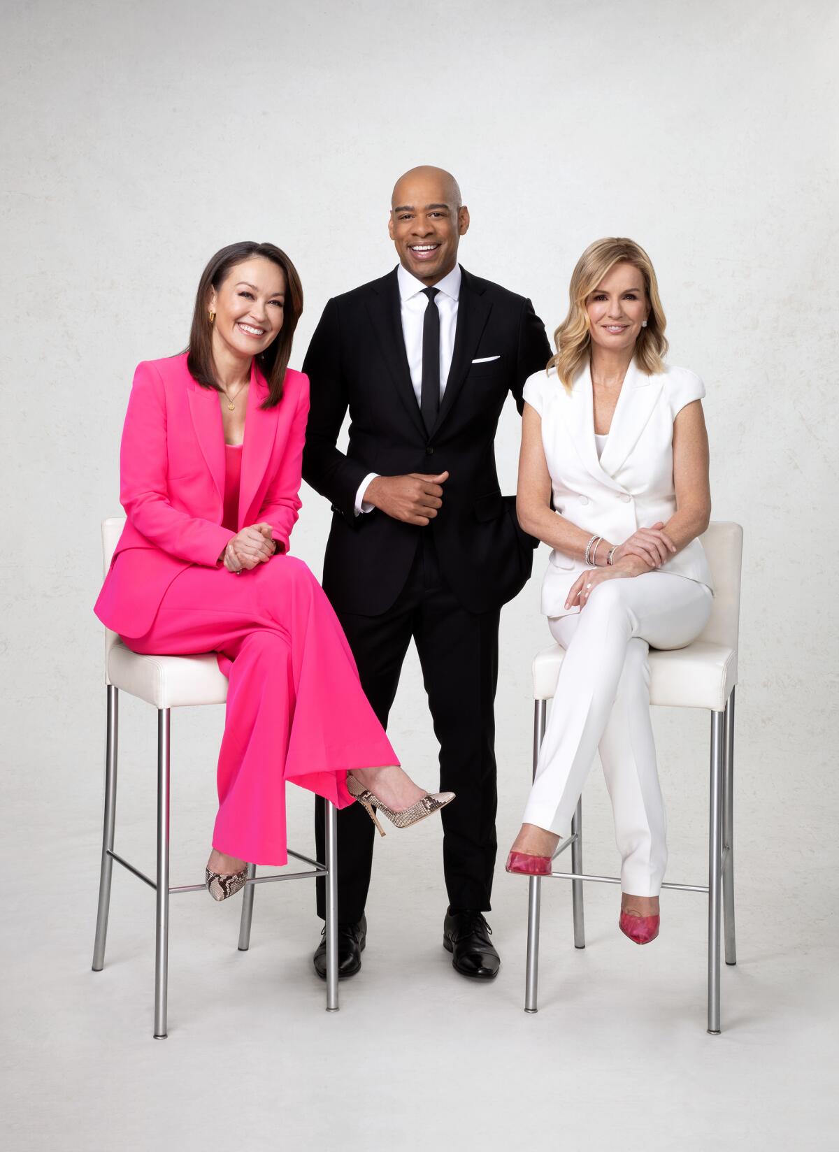 Eva Pilgrim, DeMarco Morgan and Dr. Jennifer Ashton pose in an ABC News photo