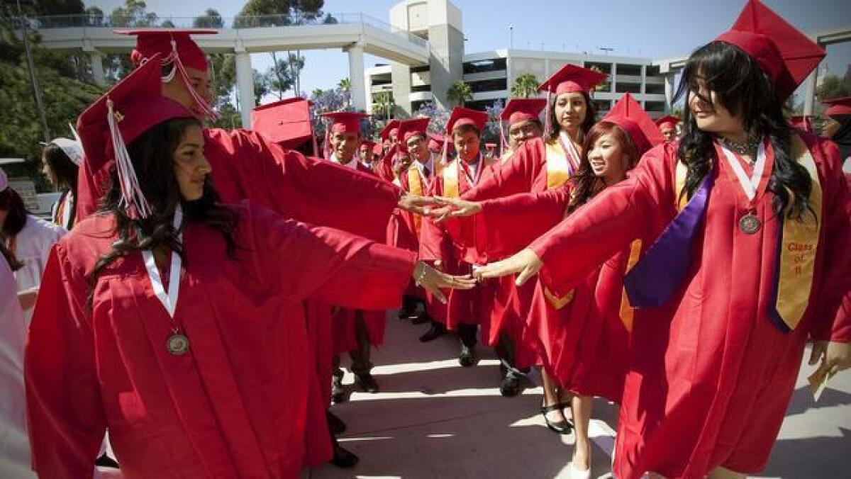 The San Diego Unified School District graduation day.