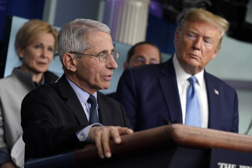 Dr. Anthony Fauci and President Donald Trump