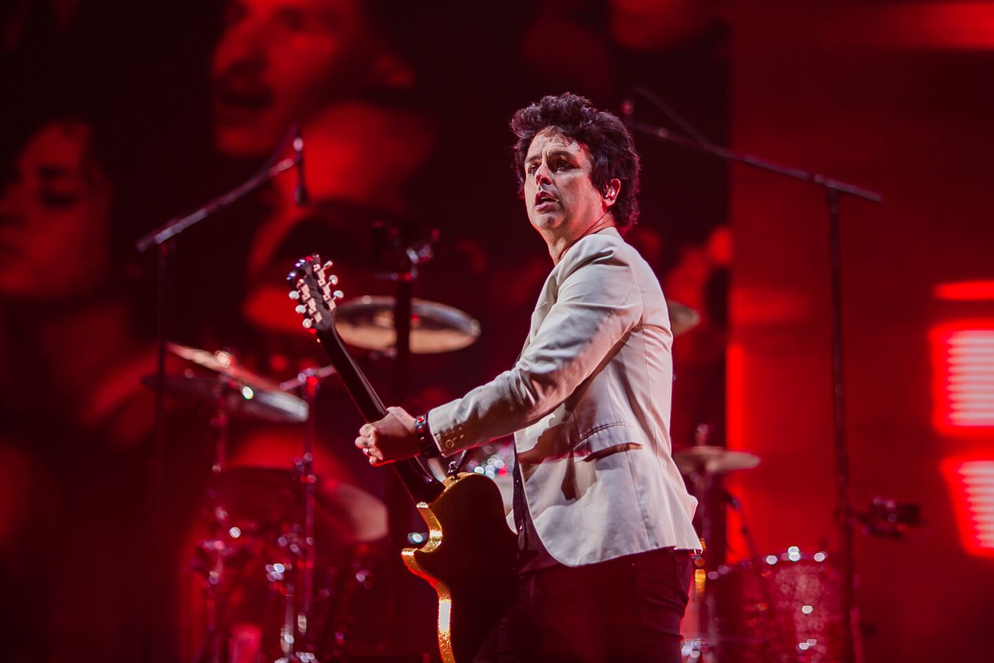 Singer Billie Joe Armstrong of Green Day during the Hella Mega Tour at Petco Park in downtown San Diego on August 29, 2021.