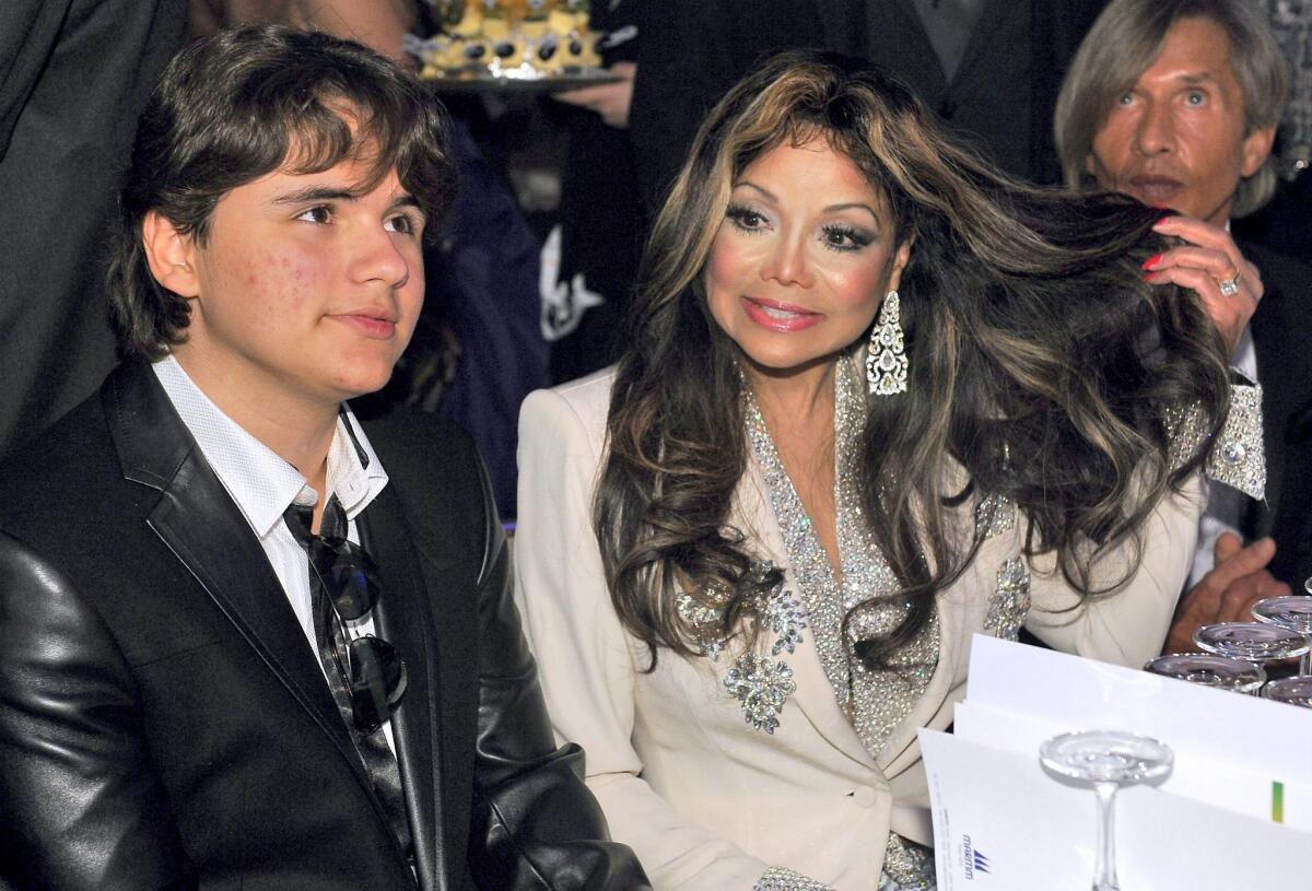 Prince Jackson and his aunt La Toya Jackson attend the annual charity Jummimuus Gala in Cologne, Germany, in January.