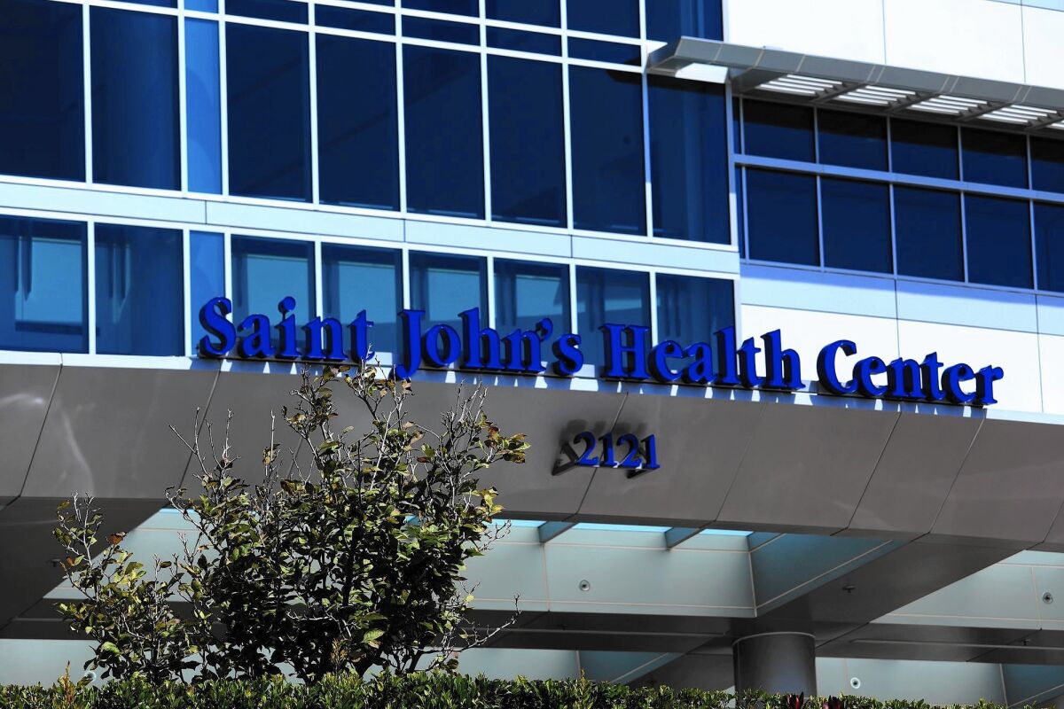 St. John’s Health Center in Santa Monica would be among the hospitals affected by a merger of Providence Health and St. Joseph Health.
