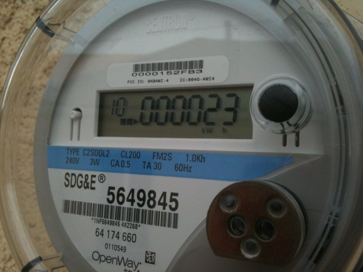SDG&E electric meter.