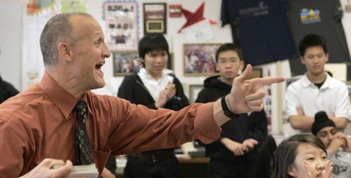 Sam Calavitta energizes a Fairmont Preparatory Academy calculus class with his unconventional teaching methods. His classes are noisy and spirited; boredom is banished. Last year his students earned an average score of 4.79 out of 5 on the college-level AP calculus test.