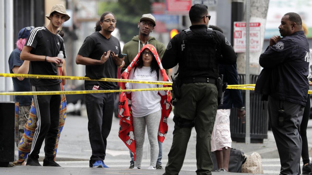 More than 60 occupants were removed from the Hollywood building.