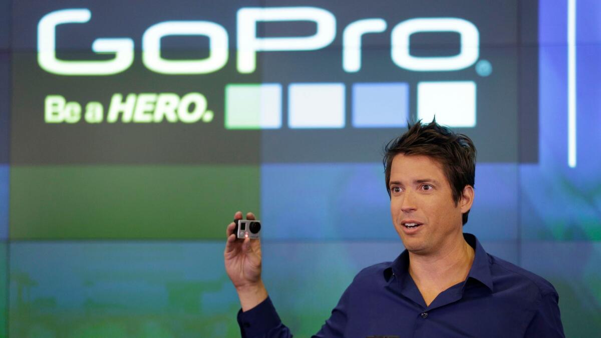 GoPro CEO Nicholas Woodman celebrates his company's IPO in 2014.
