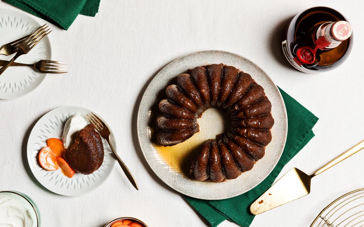 Puréed Hachiya persimmons flavor this warm, spiced holiday cake brightened with orange zest and liqueur.