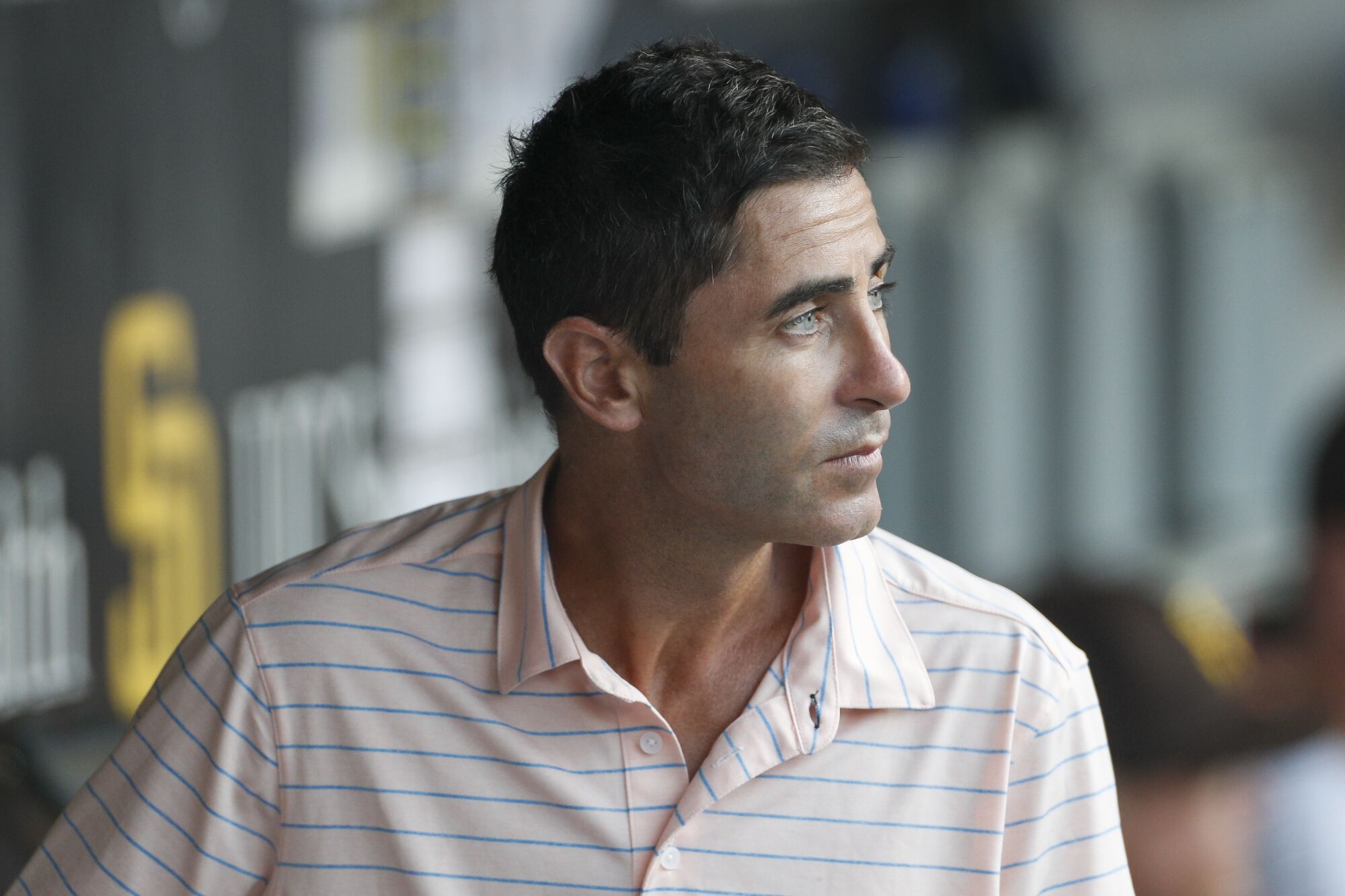 San Diego Padres' general manager A.J. Preller looks on prior to a Sept. 6 game against the Diamondbacks.