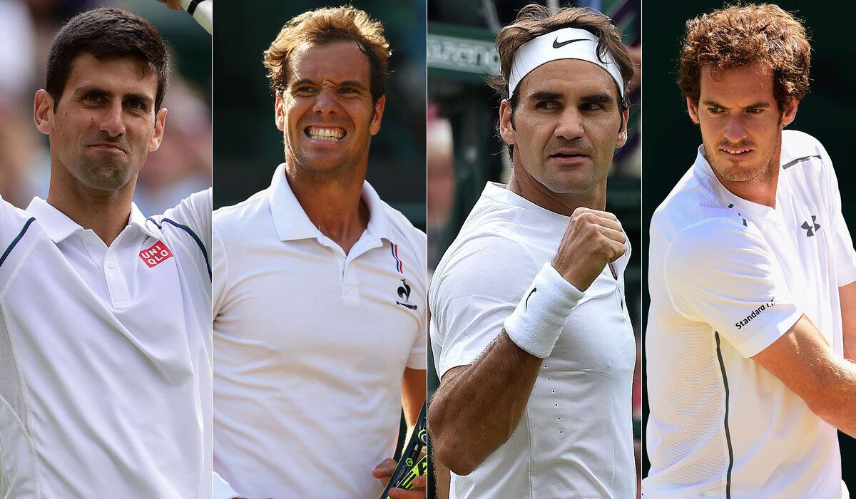 Novak Djokovic, from left, Richard Gasquet, Roger Federer and Andy Murray should provide plenty of drama Friday during the Wimbledon men's semifinals.