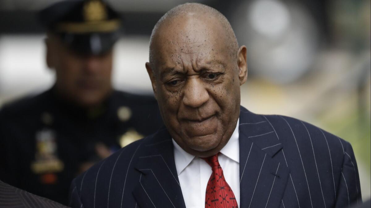 Bill Cosby arrives for a pretrial hearing in his sexual assault retrial on Thursday at the Montgomery County Courthouse in Norristown, Pa.