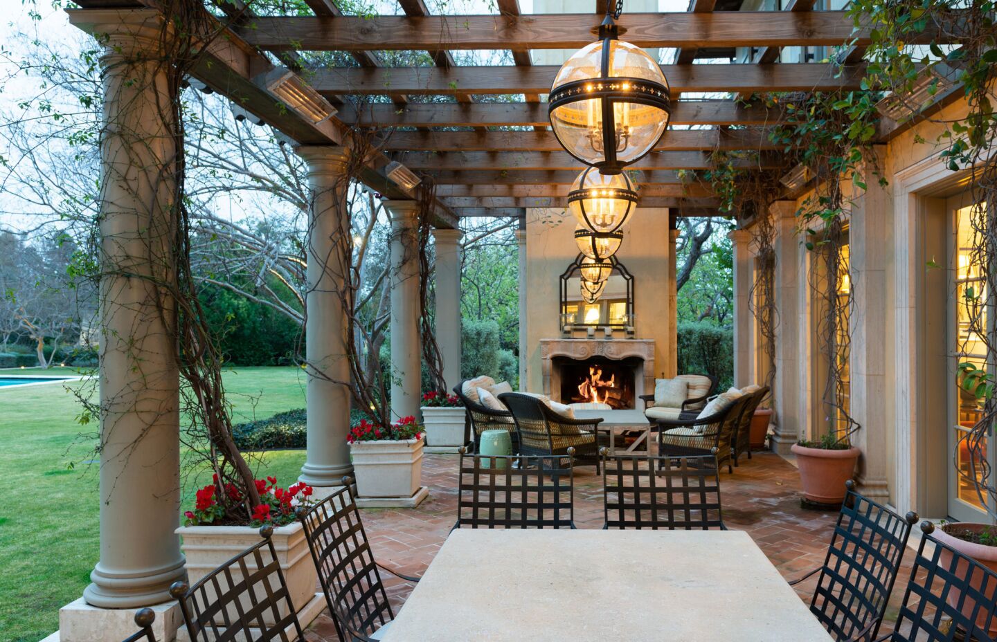 The covered patio.