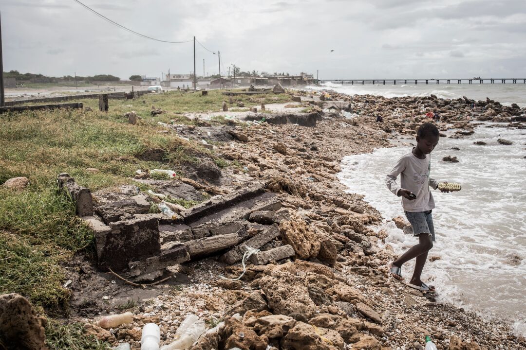Eroded coastline in Senegal