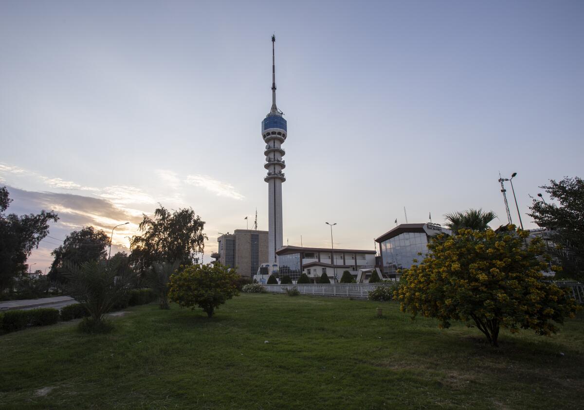 The Baghdad Tower at sunset.