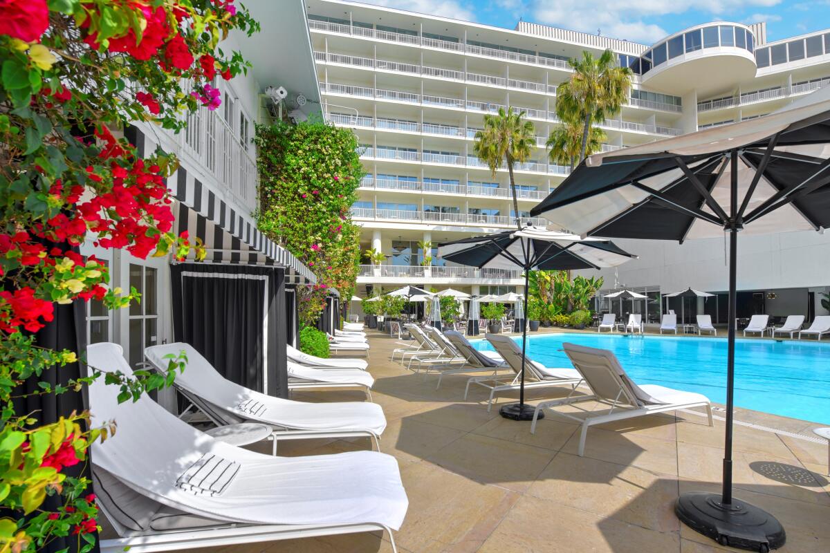 A view of the pool at Beverly Hilton.