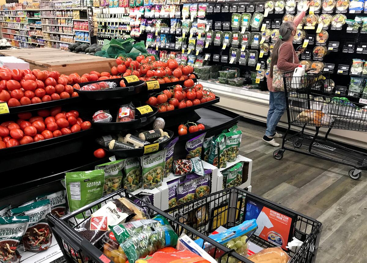 Produce section at a grocery store 