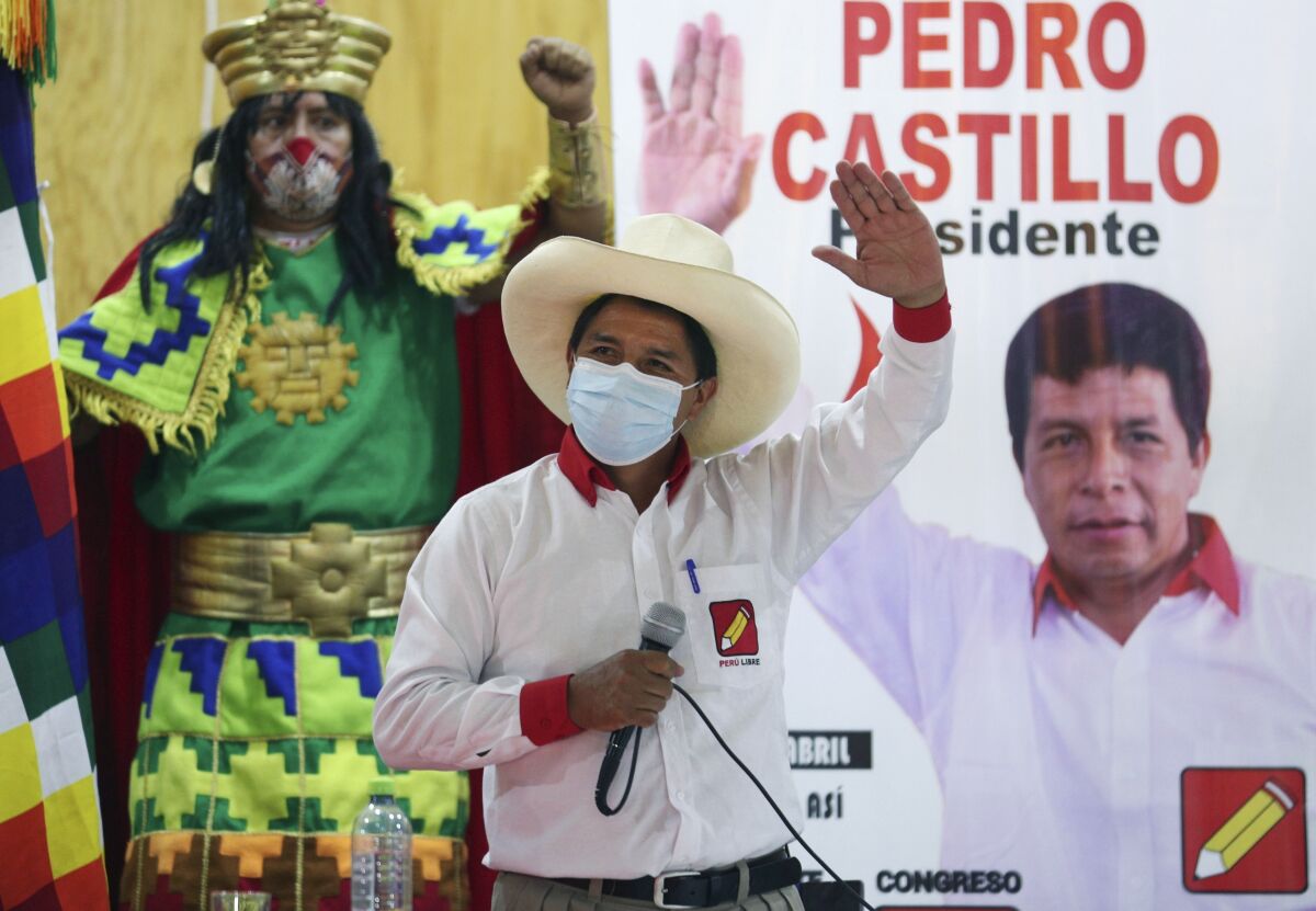 Pedro Castillo, candidato presidencial del partido Perú Libre 