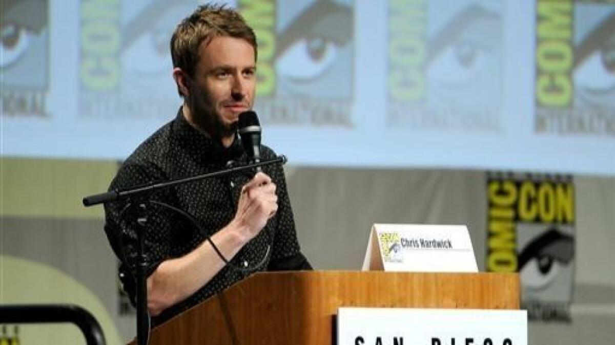 Chris Hardwick at San Diego Comic-Con's "The Walking Dead" panel in 2014.