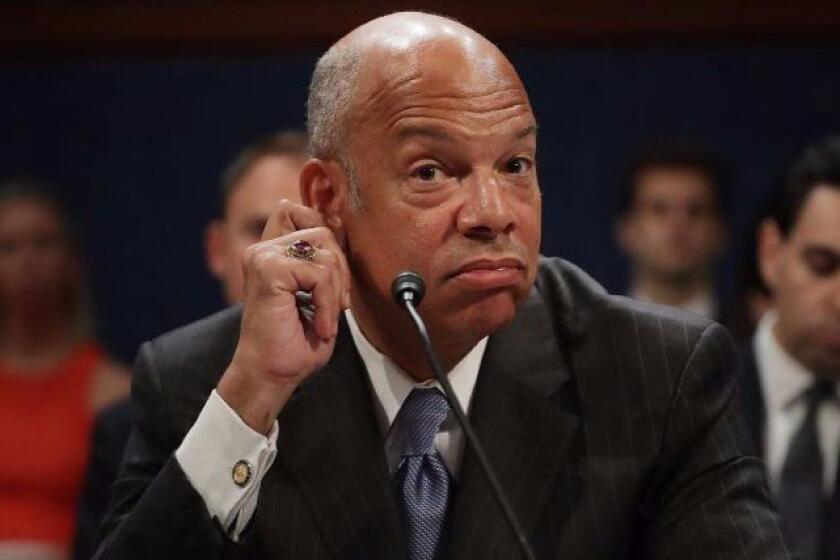 WASHINGTON, DC - JUNE 21: Former Homeland Security Secretary Jeh Johnson testifies before the House Intelligence Committee in an open hearing in the U.S. Capitol Visitors Center June 21, 2017 in Washington, DC. Johnson answered questions about Russia's interference in the 2016 presidential elections and his department's response to the threat. (Photo by Chip Somodevilla/Getty Images) ** OUTS - ELSENT, FPG, CM - OUTS * NM, PH, VA if sourced by CT, LA or MoD **