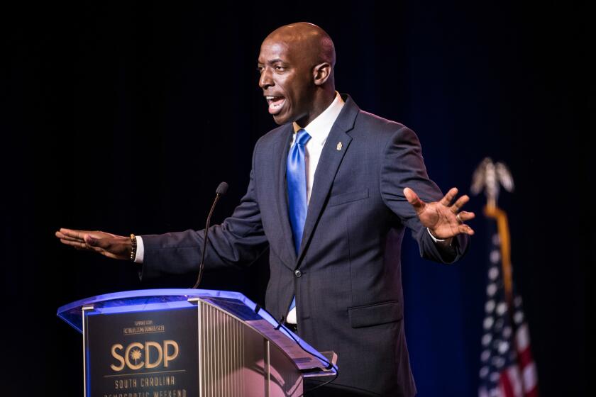 COLUMBIA, SC - JUNE 22: Democratic presidential candidate, mayor of Miramar, Florida Wayne Messam speaks to the crowd during the 2019 South Carolina Democratic Party State Convention on June 22, 2019 in Columbia, South Carolina. Democratic presidential hopefuls are converging on South Carolina this weekend for a host of events where the candidates can directly address an important voting bloc in the Democratic primary. (Photo by Sean Rayford/Getty Images) ** OUTS - ELSENT, FPG, CM - OUTS * NM, PH, VA if sourced by CT, LA or MoD **