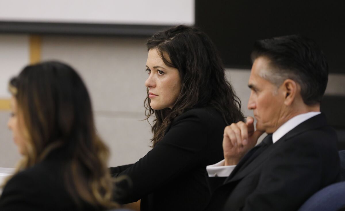 Jade Janks on first day of trial, Dec. 7, 2022, at Vista Courthouse