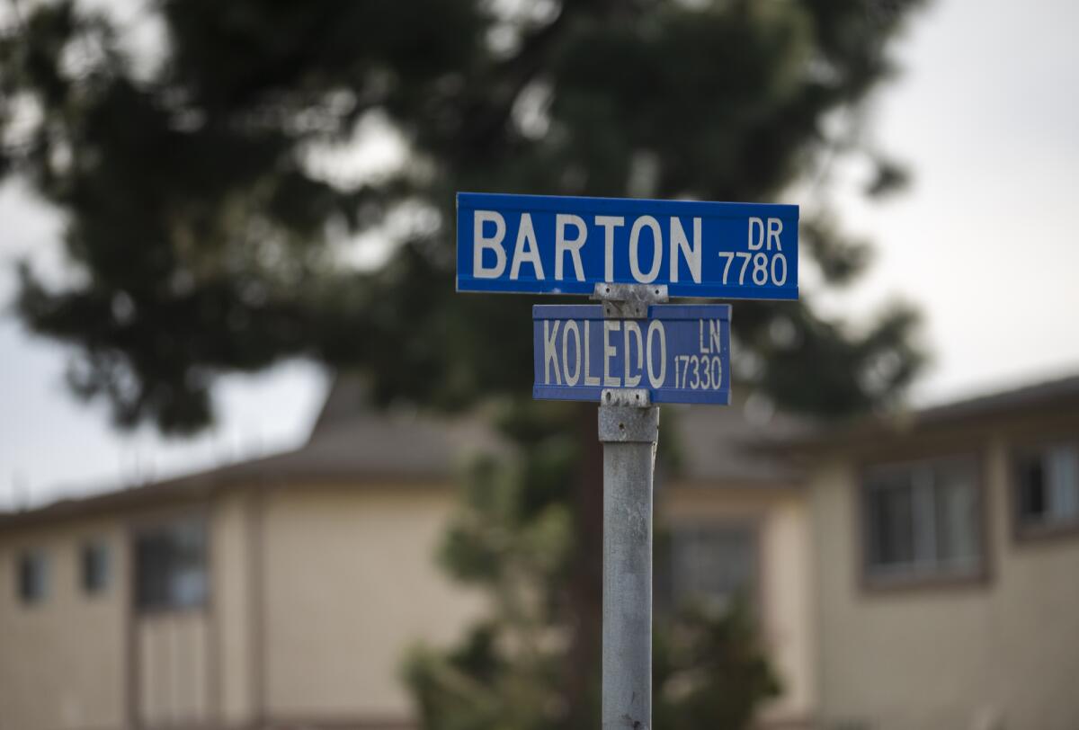 A man was shot and killed in the street in Huntington Beach at the of intersection of Koledo Lane and Barton Drive.