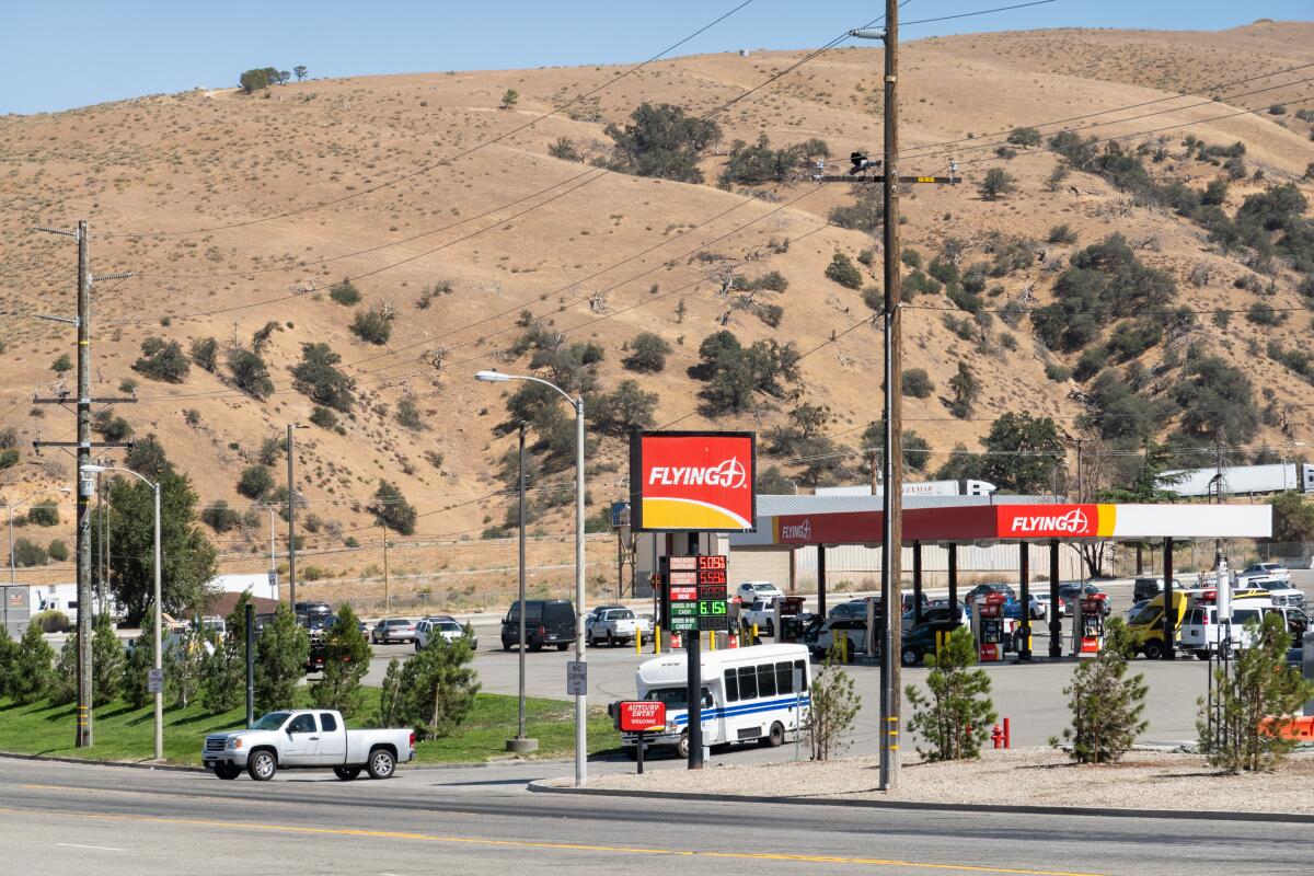 The Flying J Travel Center, just west of the 5 Freeway in Lebec, was the site of a Brink's big rig jewelry heist in July.
