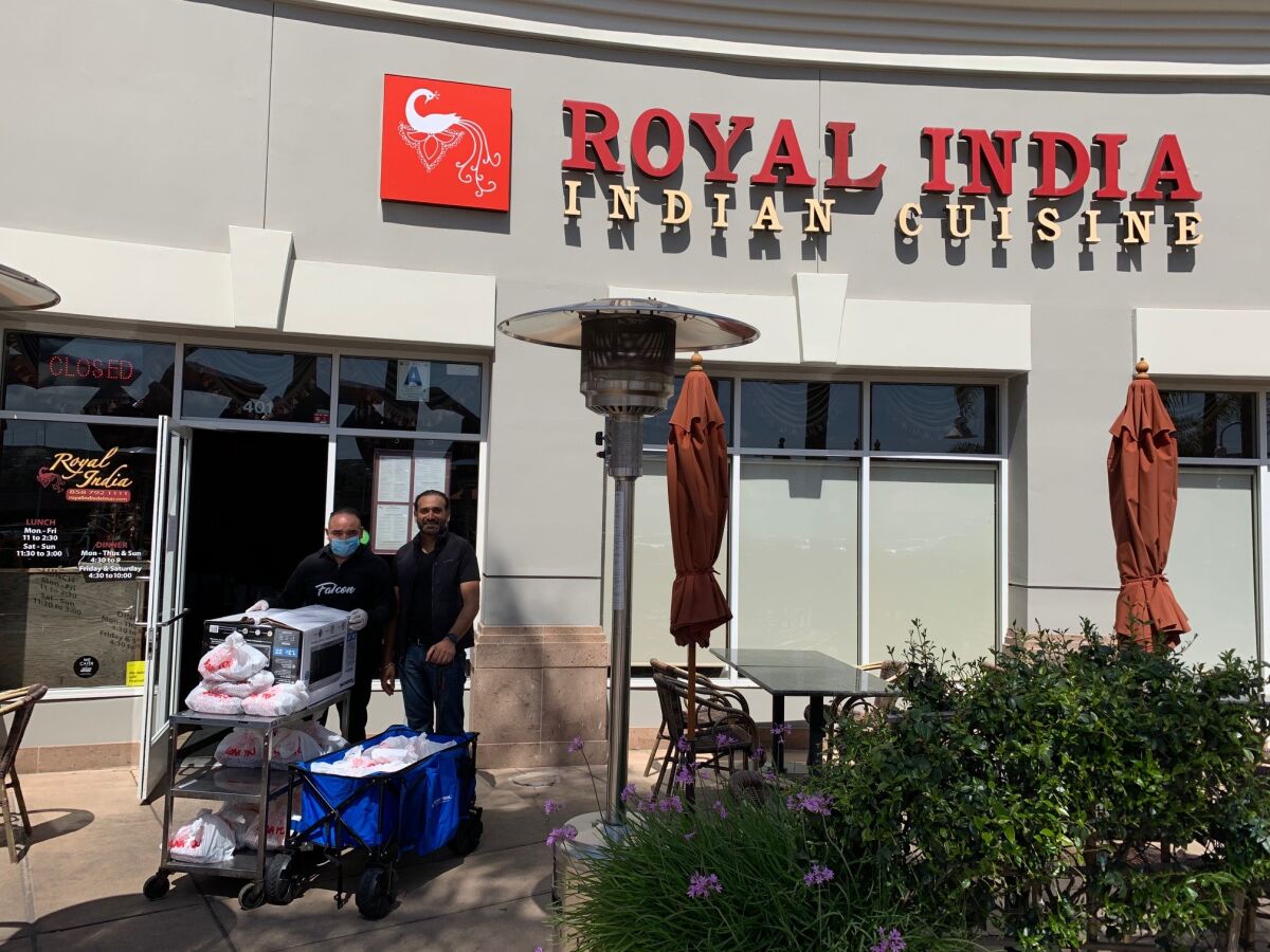 Royal India Indian Cuisine provided meals to healthcare workers at Scripps Carmel Valley.