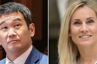 Left - State Sen. Dave Min, D-Irvine; Right - Joanna Weiss, who announced she would be running for California's 47th Con. Dis