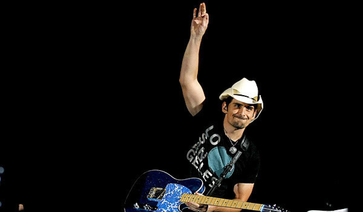 Brad Paisley's poised and ready at the Hollywood Bowl on Saturday.