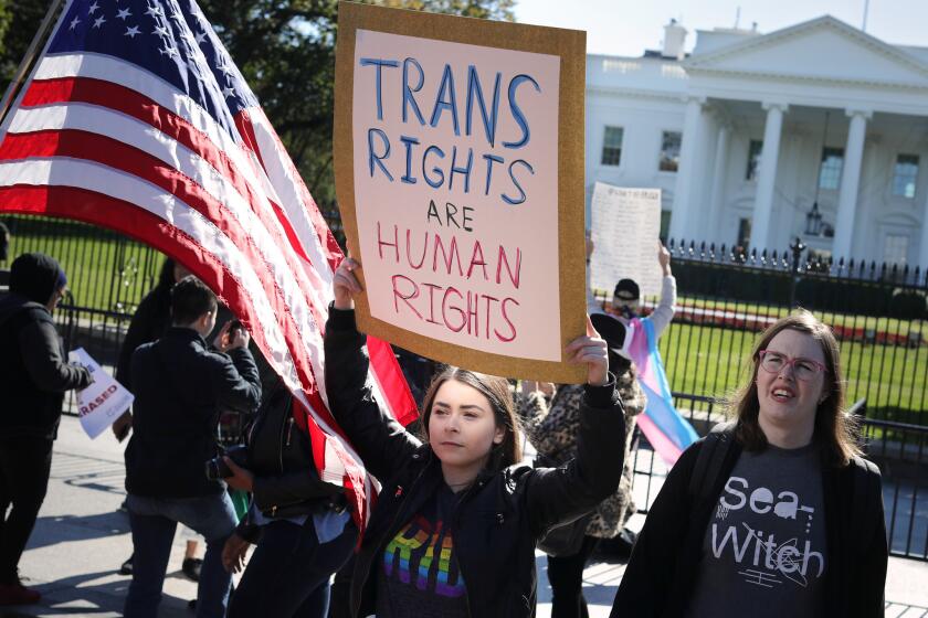 Transgender activists rallied at the White House last October to protest the Trump administration's anti LGBTQ policies.
