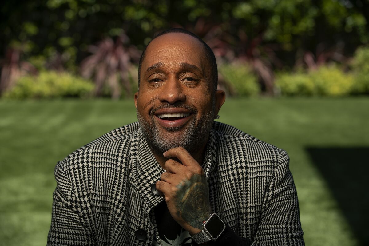 "Black-ish" creator Kenya Barris is photographed at his home in Encino on April 16, 2020