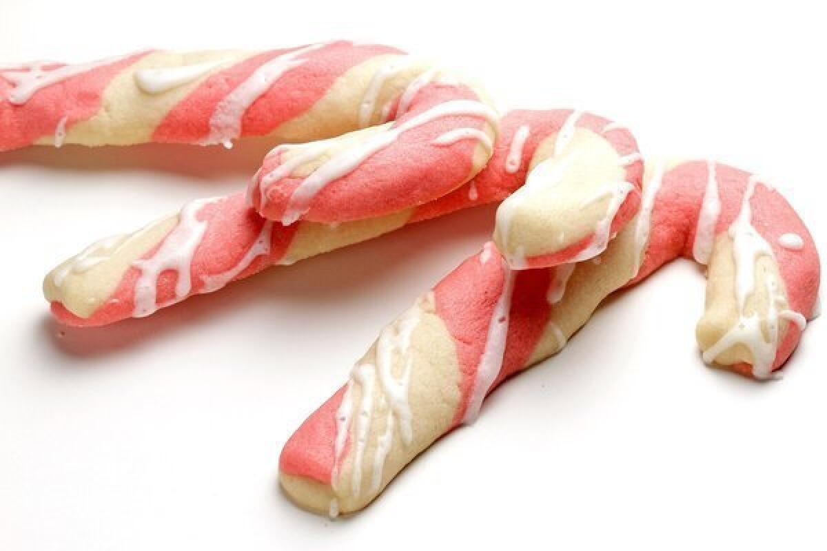 Almond candy cane cookies.