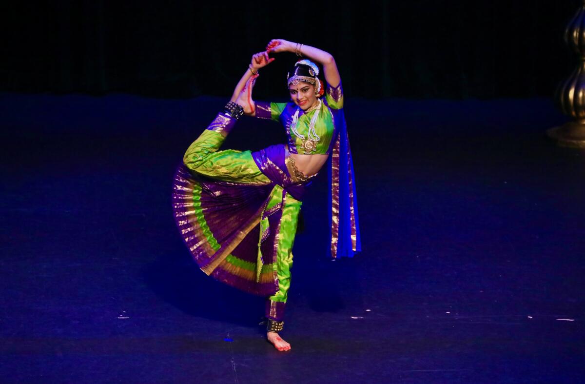 Naisha Patel at her two-hour solo Indian classical dance performance.