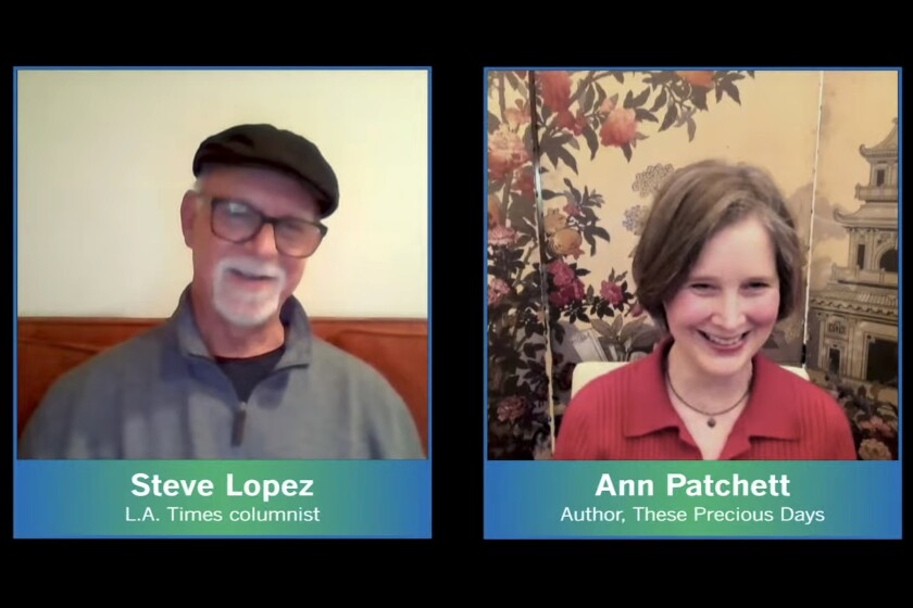 Side by side images of Steve Lopez and Ann Patchett.