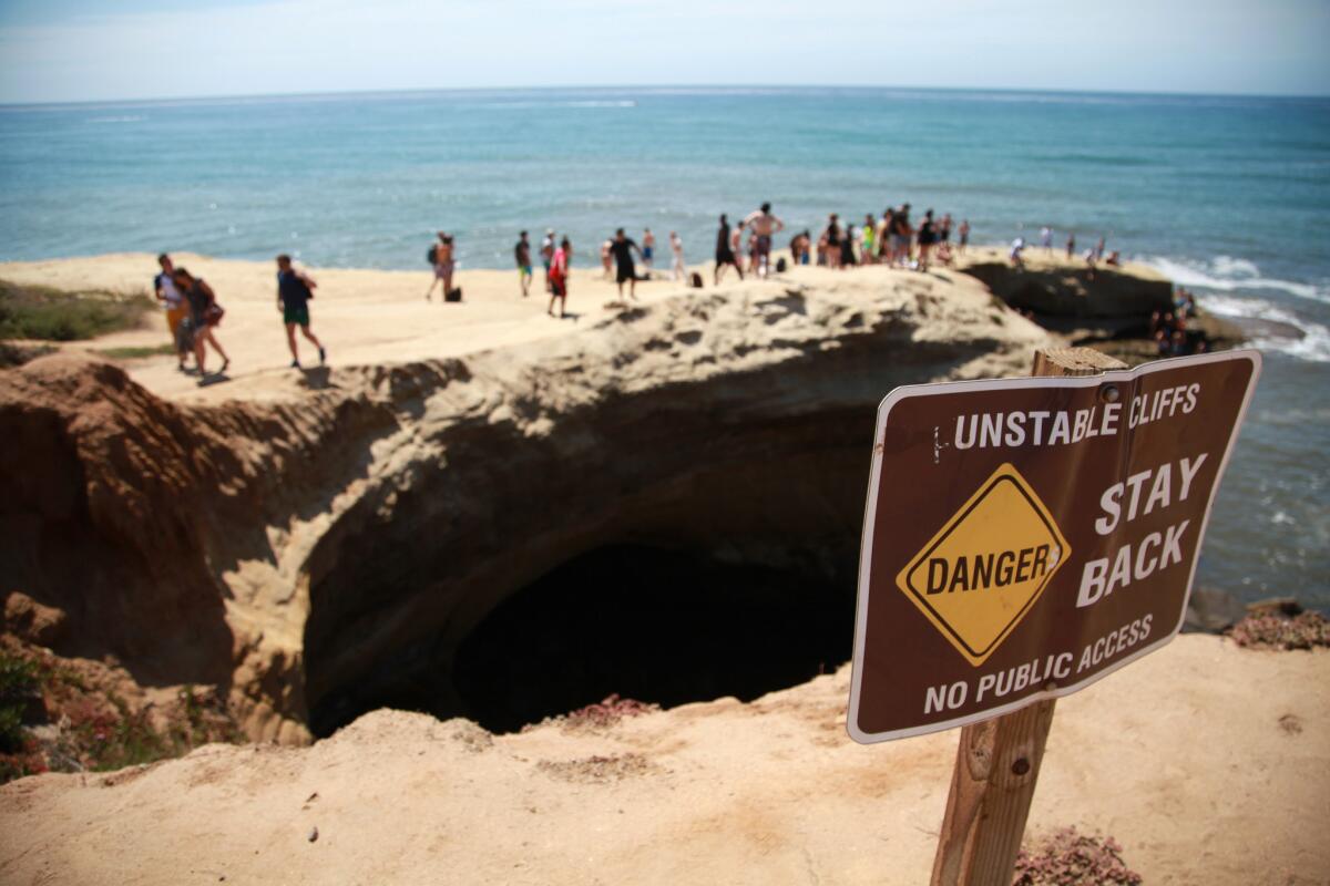 Sunset Cliffs in San Diego, pictured here in August. A man who fell from the cliffs Friday evening died at the scene.