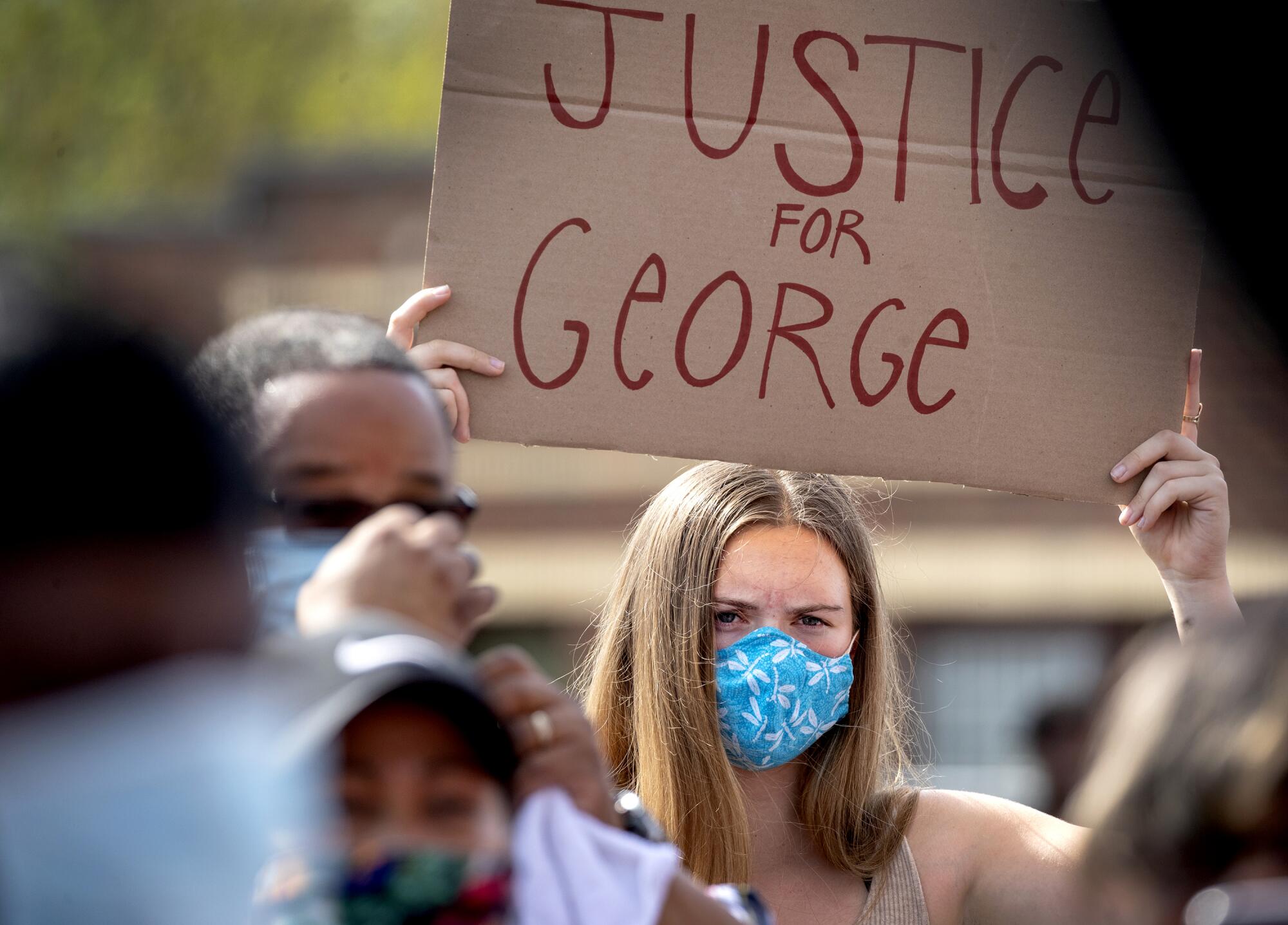 Protesters gather in Minneapolis after the death of George Floyd.