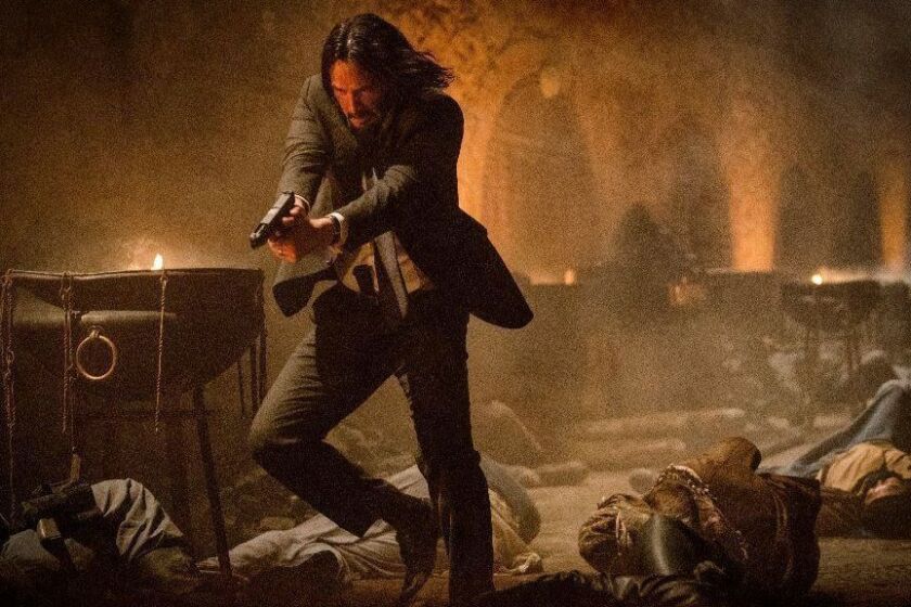 *****EXCLUSIVE SUMMER SNEAKS 2019*** DO NOT USE PRIOR TO SUNDAY, APRIL 28, 2019.****John Wick (Keanu Reeves) blasts his way out of the Moroccan Foundry in "JOHN WICK: CHAPTER 3 ? PARABELLUM." Credit: Mark Rogers/Lionsgate Home Entertainment