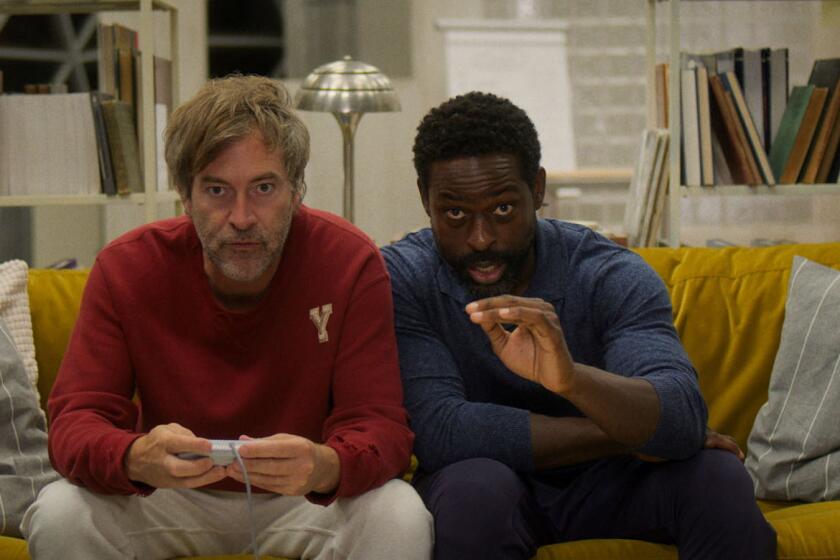 Mark Duplass, left, and Stirling K. Brown in the movie "Biosphere."