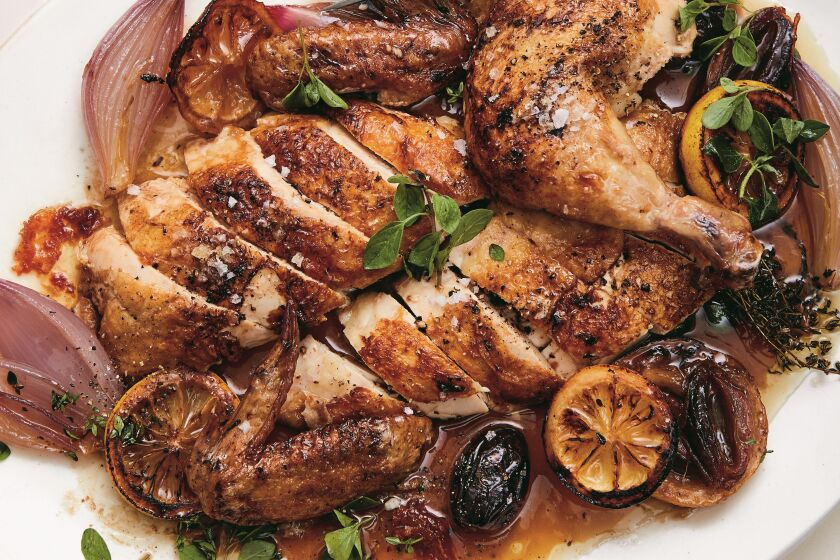 One-Pot Chicken With Dates and Caramelized Lemon from Alison Roman’s “Nothing Fancy” cookbook.